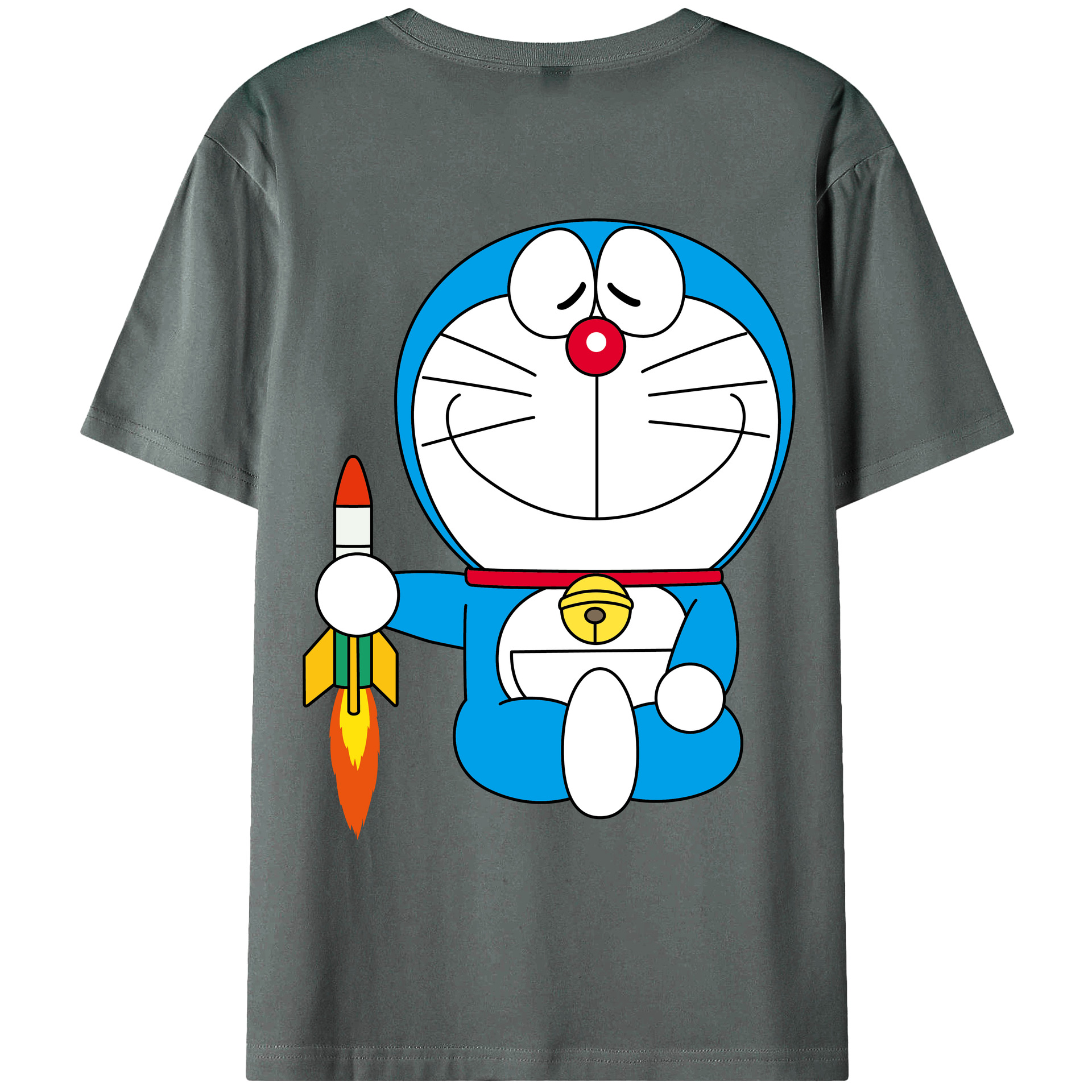 （画像用） ドラえもん Doraemon 綿100％ メンズ半袖Tシャツ（バックプリント） 通気性
